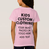Custom girl'S ROZE FINE JERSEY T-SHIRT (Achterkant)