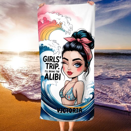 Custom Girls 'Trip Ik zal de Alibi Messy Bun breng Strandlaken