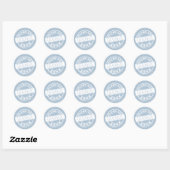 Custom Girly Dusty Blue Afstuderen Ronde Sticker (Vel)