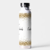 Custom Girly Gold Glitter - Speciaal jouw woorden Waterfles (Links)