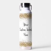 Custom Girly Gold Glitter - Speciaal jouw woorden Waterfles (Voorkant)