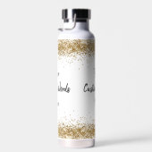 Custom Girly Gold Glitter - Speciaal jouw woorden Waterfles (Rechts)