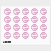 Custom Girly Pink Afstuderen Ronde Sticker (Vel)