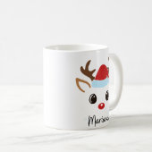 Custom Girly Reindeer Face Coffee Mug  Koffiemok (Voorkant rechts)