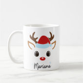 Custom Girly Reindeer Face Coffee Mug  Koffiemok (Links)
