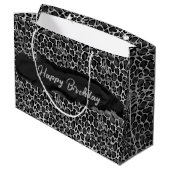 Custom Glam Leopard Print Verjaardag Groot Cadeauzakje (Achterkant Gekanteld)