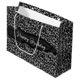 Custom Glam Leopard Print Verjaardag Groot Cadeauzakje