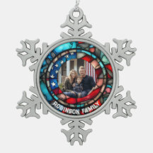 Custom Glas in lood Design USA Flag Patriottisch