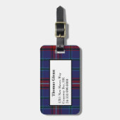 Custom Glenn Tartan Plaid Bagagelabel (Voorkant verticaal)