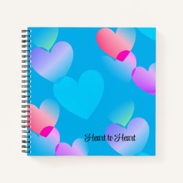 Custom Gliding Blue "Heart to Heart" Journal Notitieboek