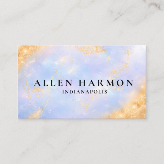 Custom Glitter Blue Opal Stone Background  Visitekaartje (Voorkant)