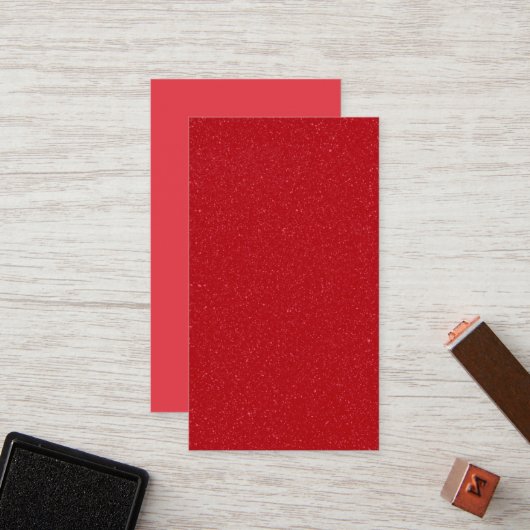 Custom Glitter Red Flat Loyalty Card (Voorkant / Achterkant in situ)