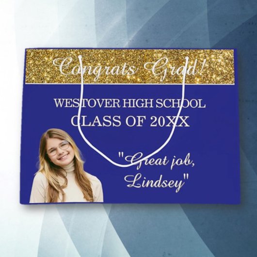 Custom Glitz! Personalized Graduation  Groot Cadeauzakje