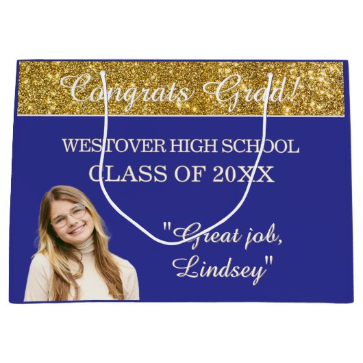 Custom Glitz! Personalized Graduation Groot Cadeauzakje (Voorkant)