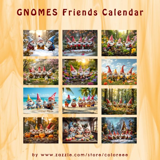 Custom Gnome Friends bright funny Vol. 4 -  Kalender