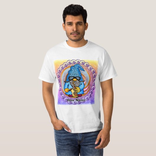 Custom Gnome Saxofoon T-shirt (Voorkant volledig)