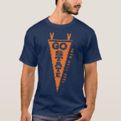 Custom Go State Oranje Blue Team Pennant T-Shirt (Voorkant)