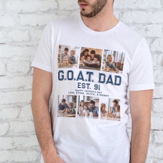 Custom GOAT DAD Vaderdag Fotocollage T-shirt
