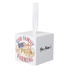 Custom “God Family Farming” Ornament
