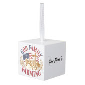 Custom “God Family Farming” Ornament (Achter hoekig)