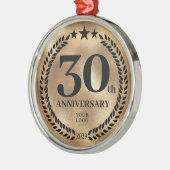 Custom Gold 30e Jubileum Zakelijke Kerst Metalen Ornament (Links)