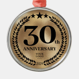 Custom Gold 30e Jubileum Zakelijke Kerst Metalen Ornament