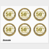 Custom Gold 50e Jubileum sprankelende Stickers (Vel)