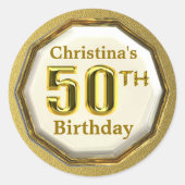 Custom Gold 50th Birthday Stickers (Voorkant)