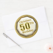 Custom Gold 50th Birthday Stickers (Envelop)