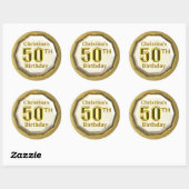 Custom Gold 50th Birthday Stickers (Vel)