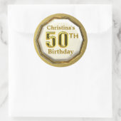 Custom Gold 50th Birthday Stickers (Tas)
