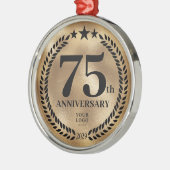 Custom Gold 75e Business Jubileum Christmas Metalen Ornament (Links)