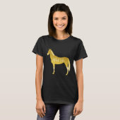 Custom Gold Akhal Teke Minimal Cutout Silhouette T-shirt (Voorkant volledig)