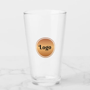 Custom Gold & Black Corporate Logo Business Event Glas