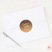 Custom Gold & Black Glitter Drip Happy Birthday Ronde Sticker (Envelop)