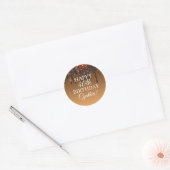 Custom Gold & Black Glitter Drip Happy Birthday Ronde Sticker (Envelop)