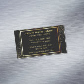 Custom Gold Black Modern Visitekaartje Magnet Magnetisch Visitekaartje (Voorbeeld)