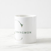 Custom Gold Botanische Eucalyptus Monogram "C" Koffiemok (Center)