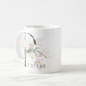 Custom Gold Botanische Eucalyptus Monogram "P" Koffiemok (Voorkant links)