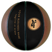 Custom Gold Business Logo Company, zwart-merk Basketbal (Verticaal)