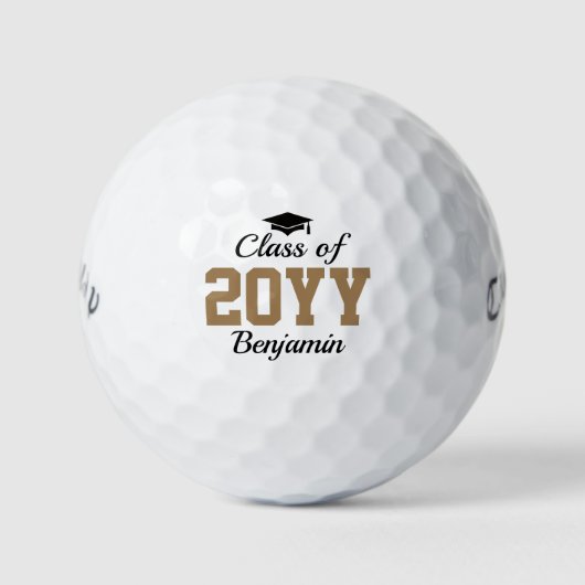 Custom Gold Class of 2026 Personalized Graduation Golfballen (Voorkant)