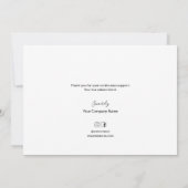 Custom Gold confetti eenvoudige zakelijke klant Bedankkaart (Achterkant)