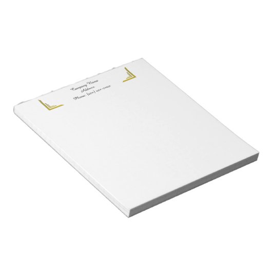Custom Gold Corner Business Notepad Notitieblok (Schuin)