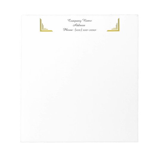 Custom Gold Corner Business Notepad Notitieblok (Voorkant)