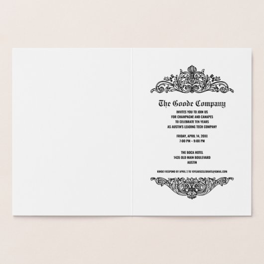 Custom Gold Corporate Elegant Event Uitnodiging (Binnen)