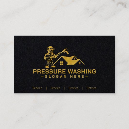 Custom Gold druk wassen zwart Visitekaartjes (Voorkant)