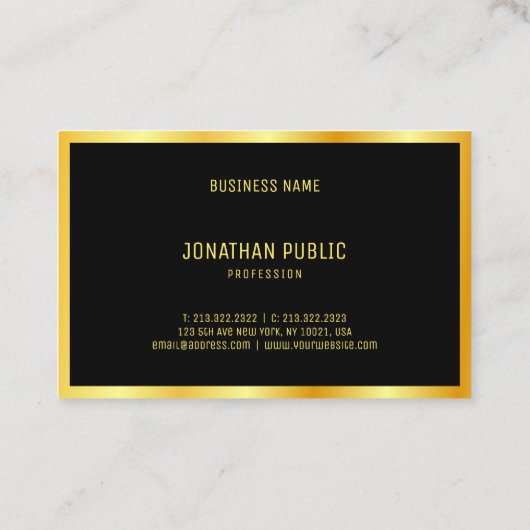 Custom Gold Elegant Professionele Moderne Sjabloon Visitekaartje (Achterkant)