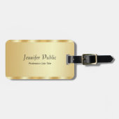 Custom Gold Elegant Script Sjabloon Typografie Bagagelabel (Voorkant horizontaal)