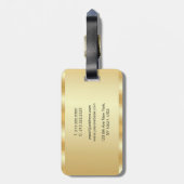 Custom Gold Elegant Script Sjabloon Typografie Bagagelabel (Achterkant verticaal)