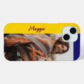 Custom Gold en Blue One-Photo iPhone Case (Achterkant (horizontaal))